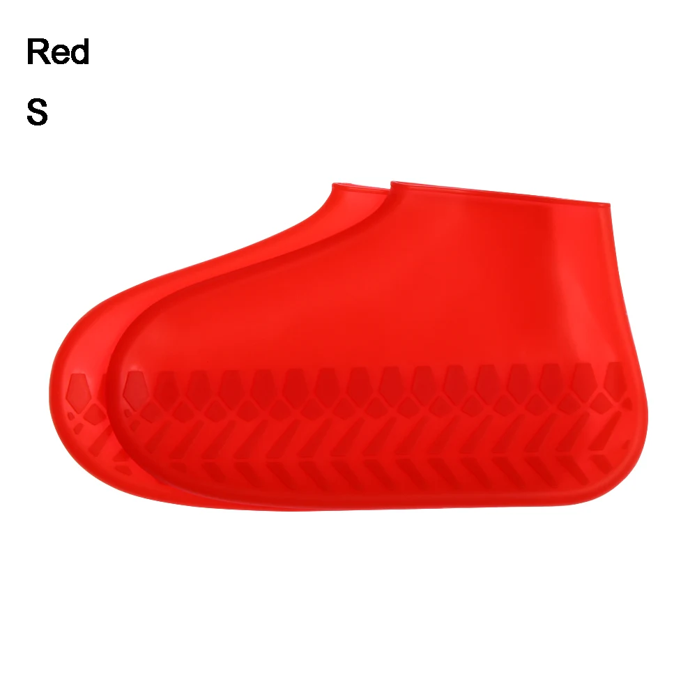 Утолщенные износостойкие непромокаемые складные непромокаемые сапоги мужская и женская нескользящая обувь на нескользящей подошве латексные Нескользящие бахилы - Цвет: S-Red