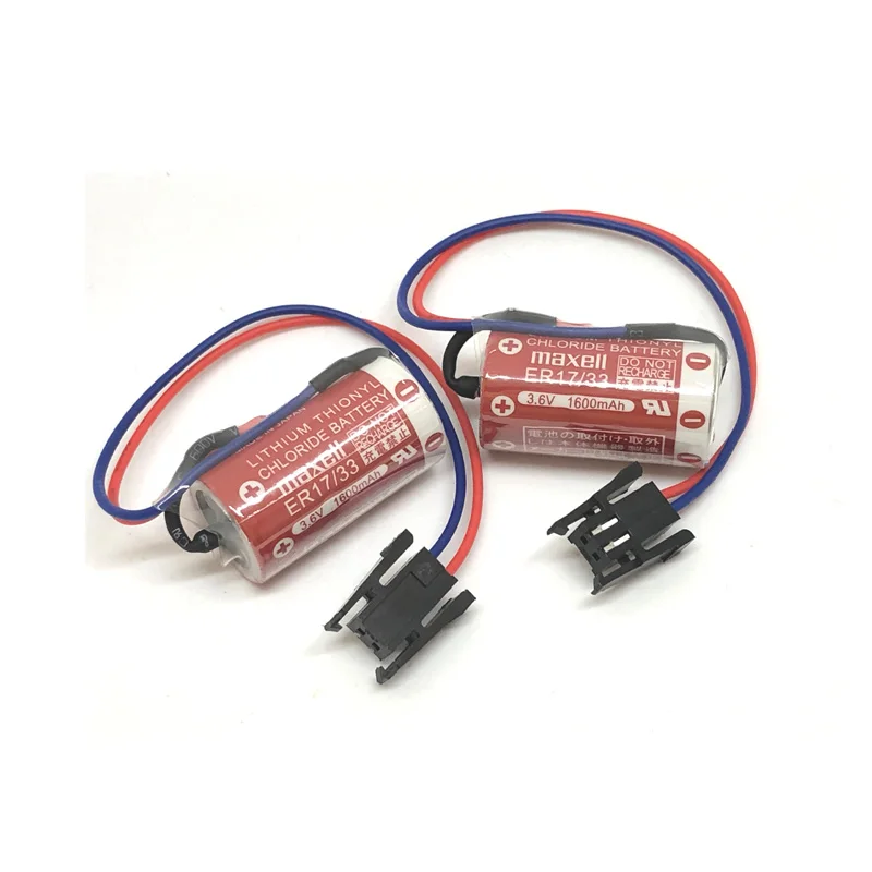 New Original MAXELL ER17/33 3.6V 1600mAh PLC industrial control Lithium Battery Batteries with Black Plug(ER17/33