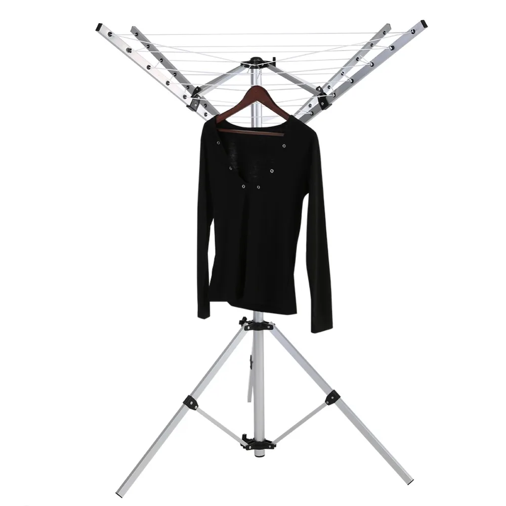 

4 Arms and 3 Legs Rotary Portable Camping Clothes Line Dryer Clothesline Outdoor Maximum 120Kg