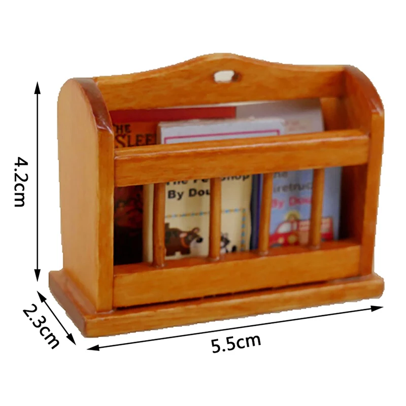 1 шт. кукольный домик Миниатюрный книжный шкаф самостоятельно деревянная полка для газет аксессуары для кукол