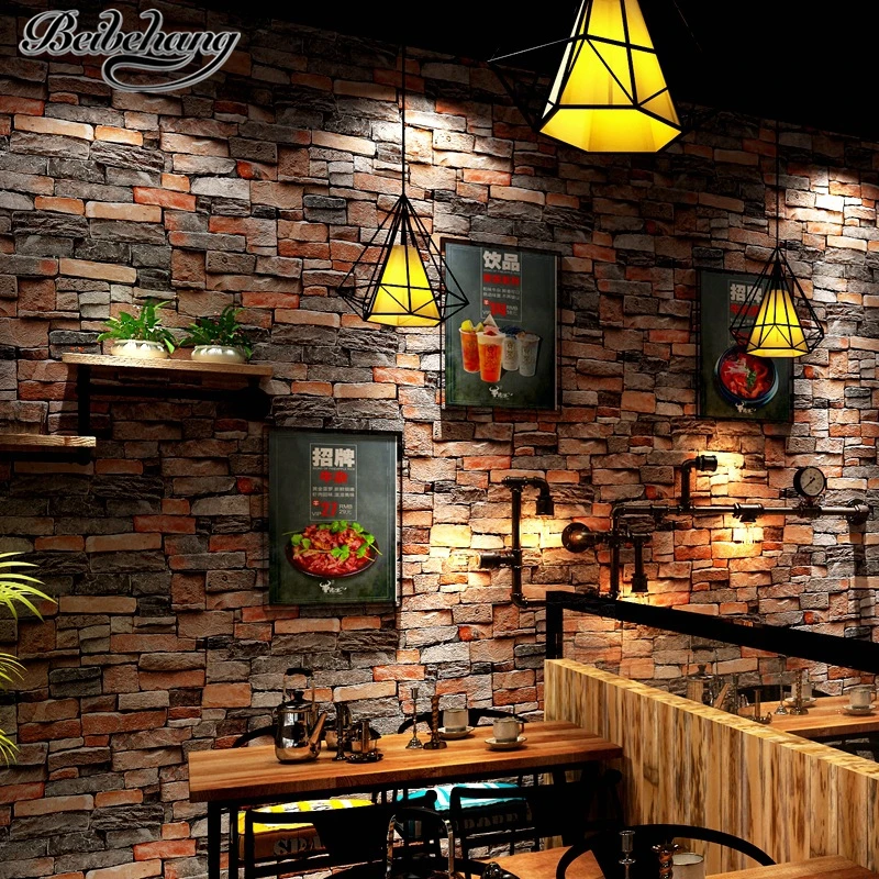 

Обои beibehang в стиле ретро, обои с имитацией камня для фона стены в стиле кафе, гостиницы, ресторана, культуры