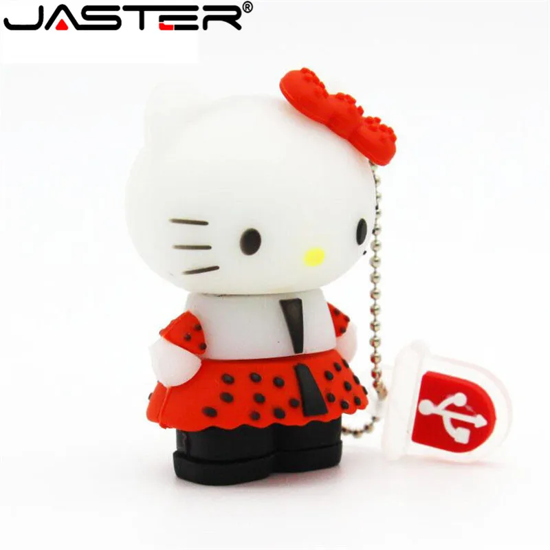 Jaster lovely hello ручка с котенком привод мультяшный pendriver 4g 8g 16g 32g 64g флеш накопитель usb