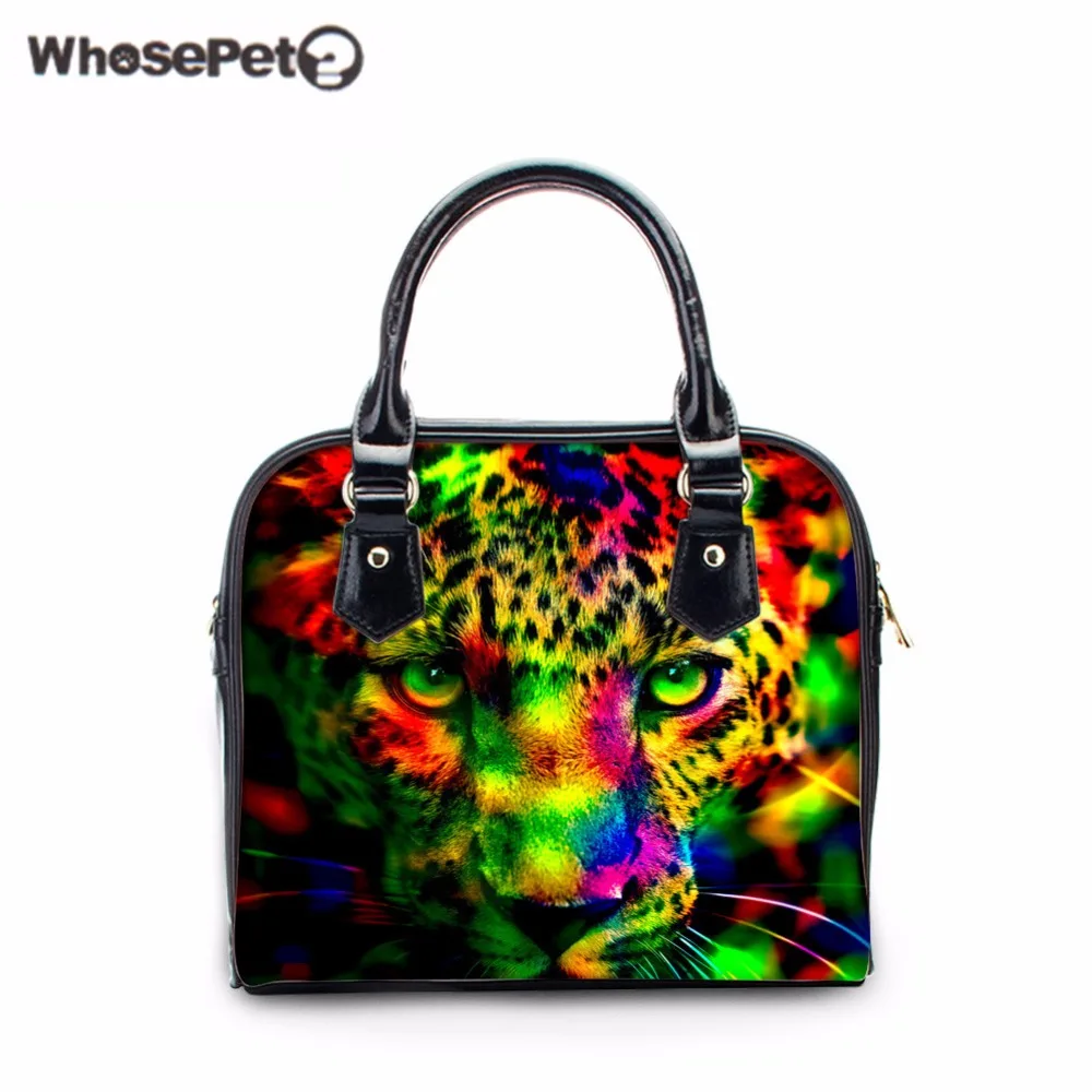 

WHOSEPET New Women Handbags Female Crossbody Shoulder Bags Mini Clutch Purse Bag Fashion Ladies Totes Animal Printing Bowler Bag