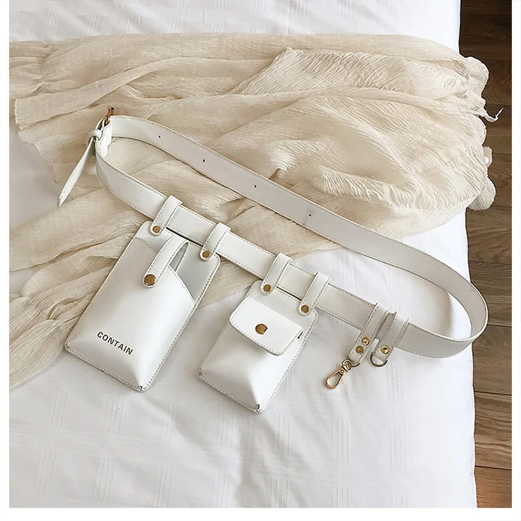 Женская сумка на поясном ремне, роскошный дизайн, Фанни-пачки, модный кожаный чехол для телефона, панковская поясная сумка, ремень, Женский кошелек, поясная сумка