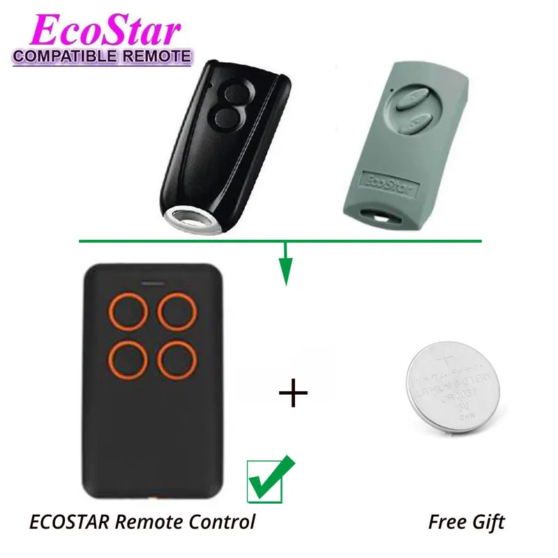 

Ecostar RSE2 RSC2 Replacement Gate Door Remote Controller