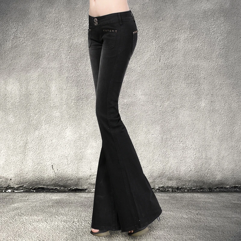 free-shipping-2022-new-fashion-long-pants-for-women-boot-cut-black-vintage-pants-jeans-trousers-low-waist-flare-pants-25-32-size