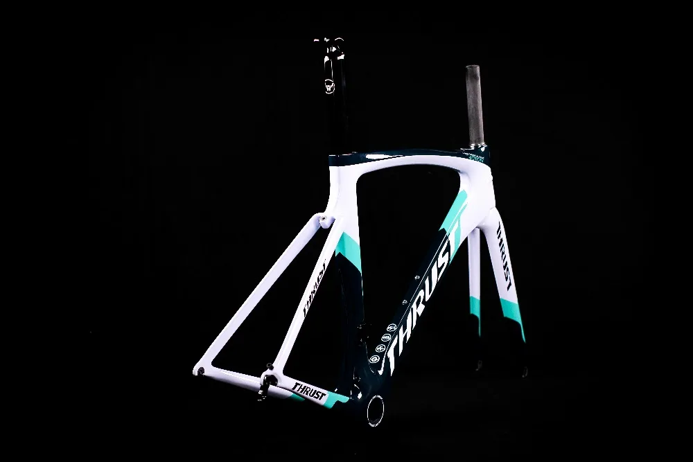 Best THRUST 2019 Road Bike Frame 700c Carbon Road Frame PF30 Bicycle Frameset with Fork Seatpost Clamp Headset 46 49 52 54 56 58cm 7
