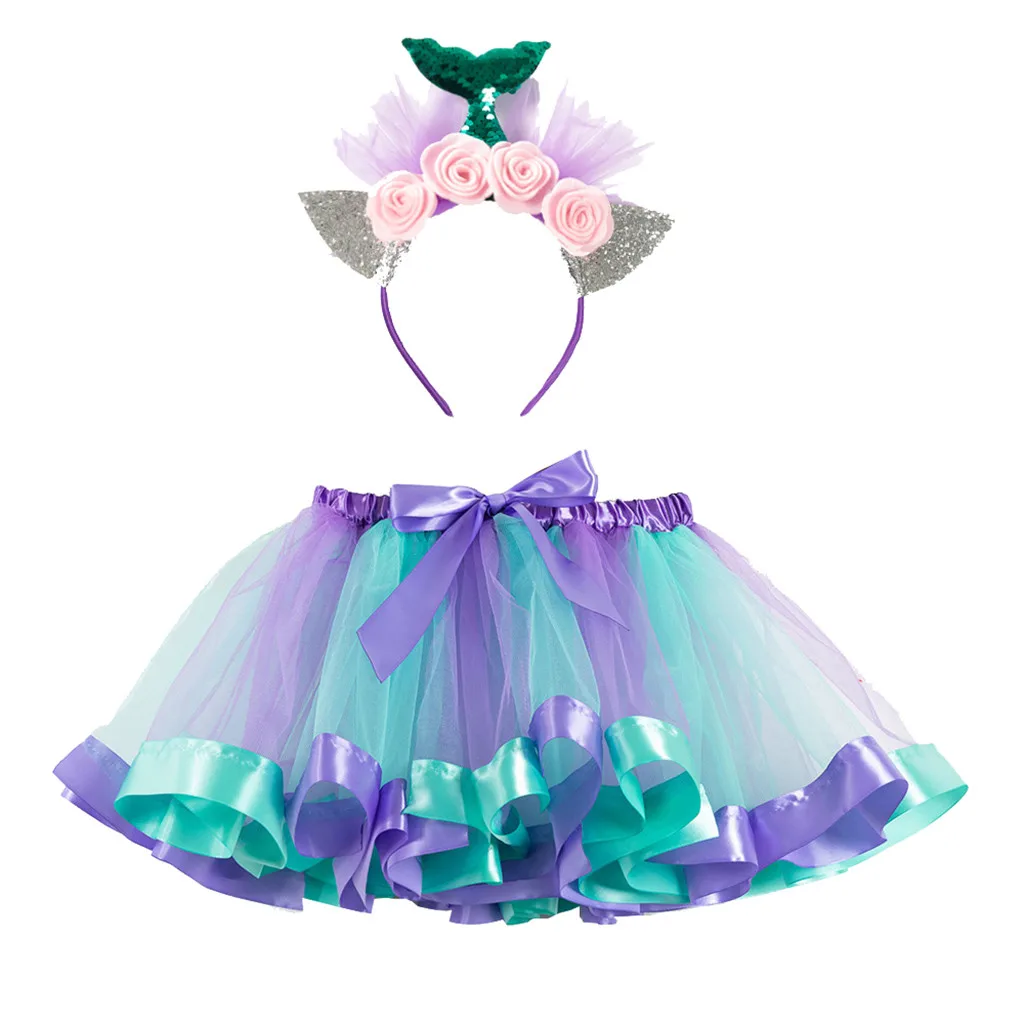 

TELOTUNY 2Y-11Y Girls Kids Tutu Party Dance Ballet skirt Toddler Baby Costume princess Skirt+Headband Set ZJ18
