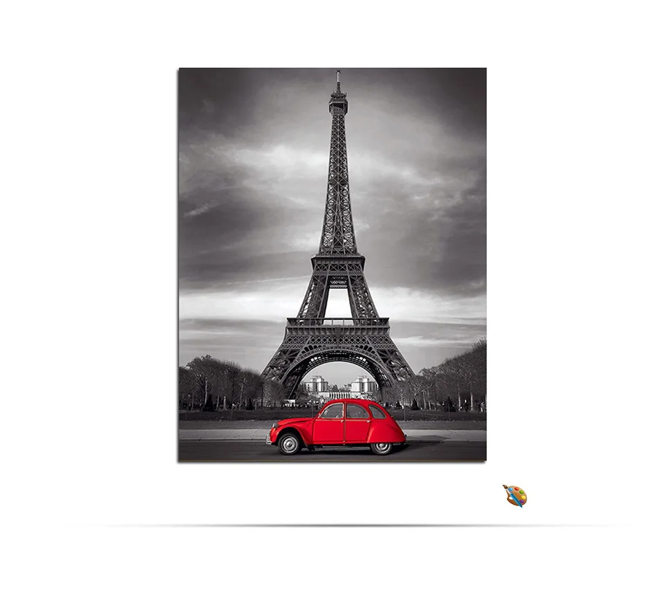 Париж Эйфелева башня Модульная картина по номерам на холст своими руками раскраска Рисование по номерам на стену для уникального подарка