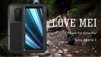 

Love Mei Powerful case for Sony Xperia 1 Life Waterproof Shockproof Built-in Tempered Glass Screen 360 Full Protection case