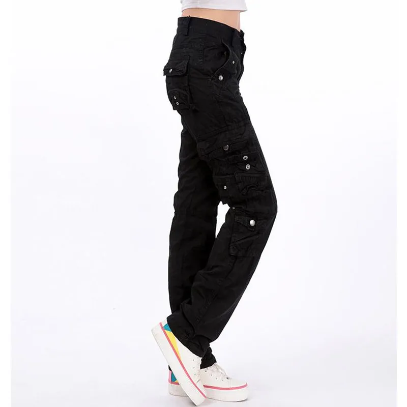 Pantalon femme Весна женские прямые брюки карго с несколькими карманами джинсовые комбинезоны дамские модные мешковатые Джоггеры для тренировок