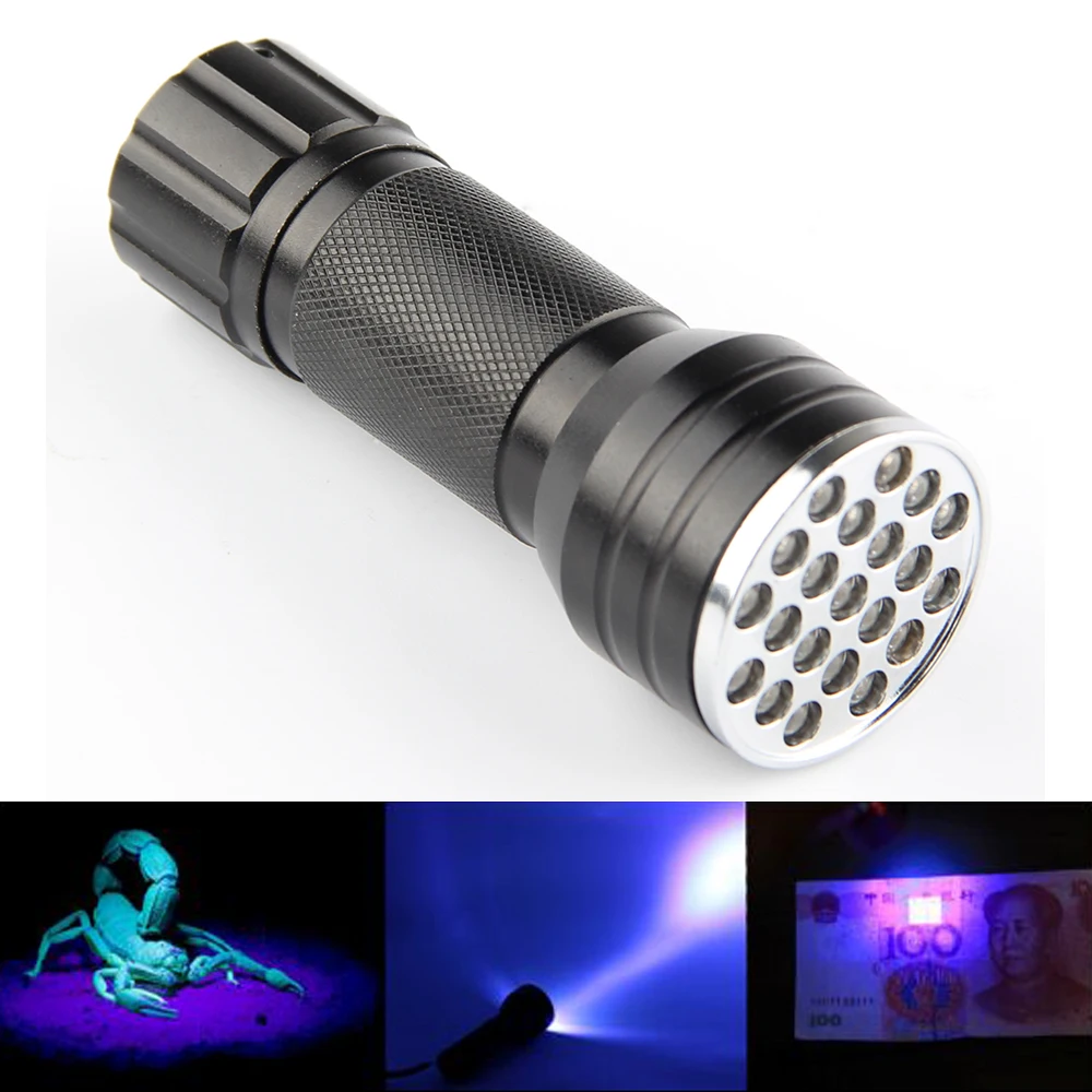Blacklight Invisible Tinte Marker 21 LED UV Ultra Violet Taschenlampe leuchtet