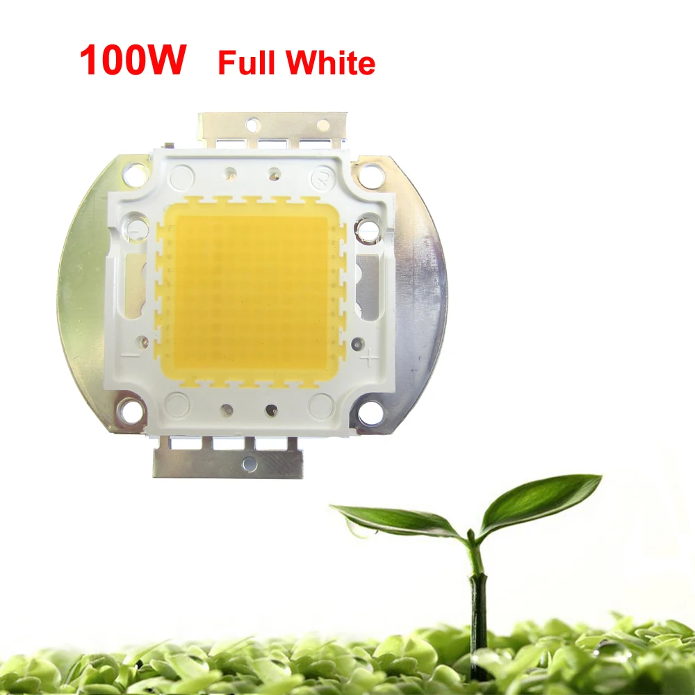 

1pcs 100W Watt White Full Spectrum 380~780nm 45mil 900LM 30V-36V 3000-3500mA SMD LED Part Diodes For Plant Grow Light