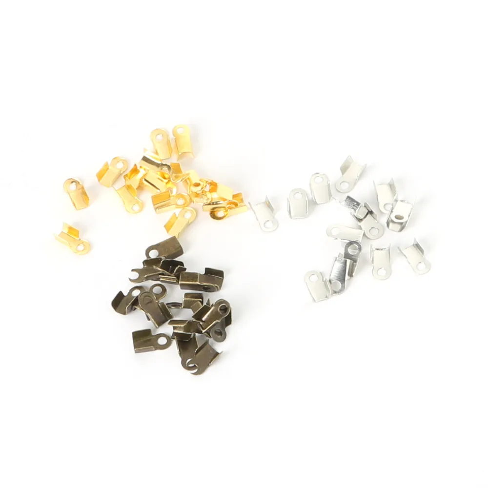 

300pcs 6x13mm Silver/Gold/Bronze Plated Leather Cord End Caps End Clasps Crimp Beads Metal Connectors For Jewelry Making