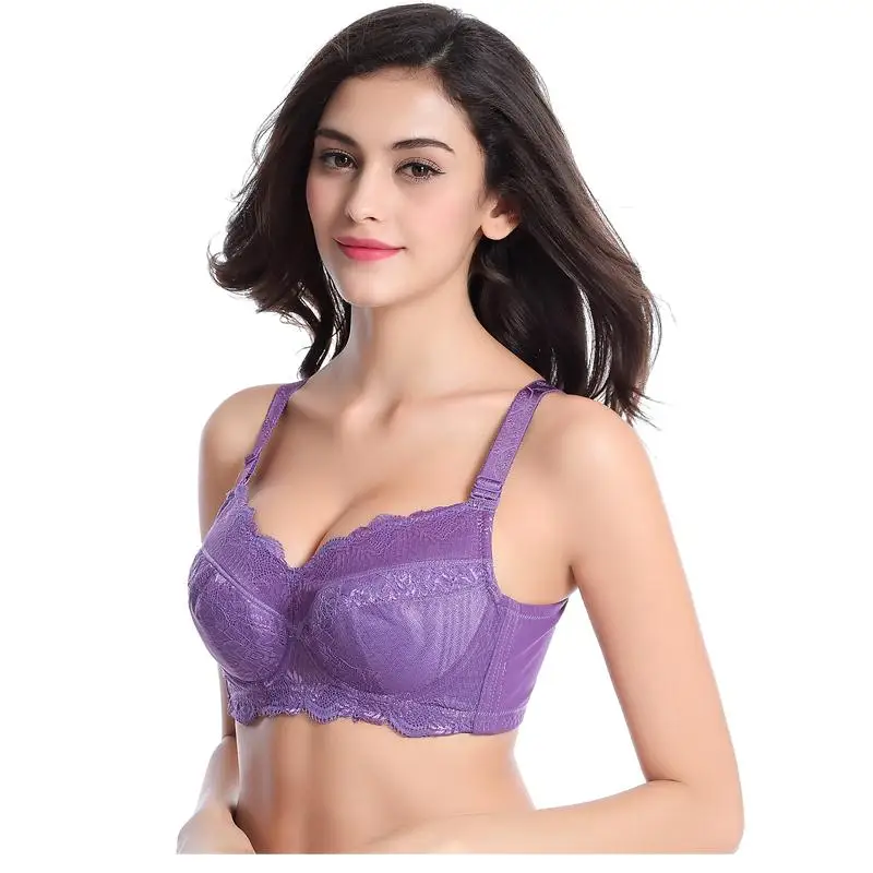 underwear No Rims Bras Women Size 95 42 BCD Thin Wireless Bra Push Up Full Cup Womens Lingeries Purple D 38