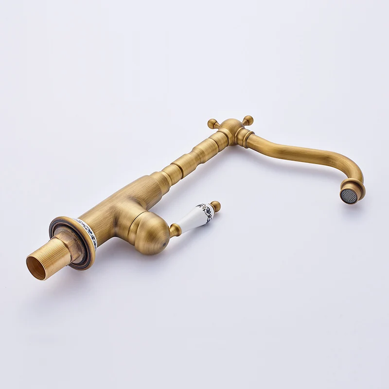 Kitchen Faucet Kitchen Tap Valve Antique Brass Taps Rotatable Ceramic Kitchens Mutfak 250-33C Kitchen Faucet Kitchen Tap Valve Antique Brass Taps Rotatable Ceramic Kitchens Mutfak 250-33C