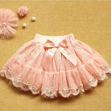 Модная летняя новая одежда для девочек кружевные эластичные юбки с бусинами из сетчатой пряжи с бантом; популярные модели для маленьких принцесс