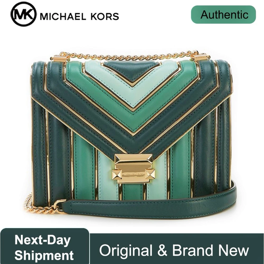 Michael Kors Whitney TriColor Gewatteerde Lederen Schoudertas (Racing  Groen) Luxe Handtassen Voor Vrouwen Tassen Designer door MK| | - AliExpress