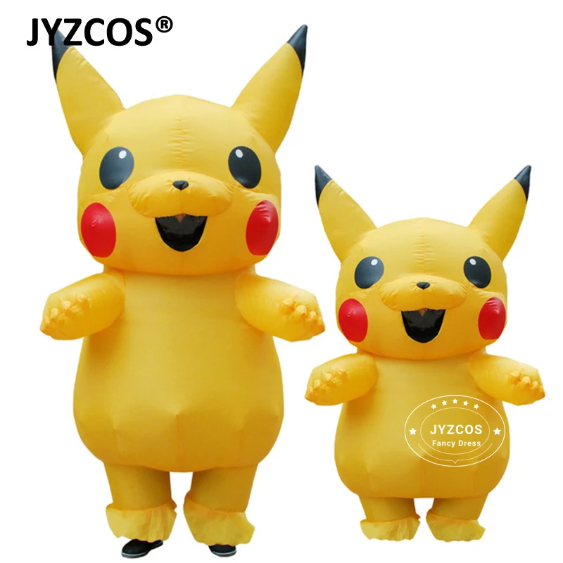 JYZCOS надувные Пикачу костюмы косплэй карнавал Покемон костюмы на Хэллоуин для детей взрослых для мужчин женщин обувь девочек маскоты - изображение