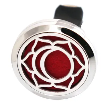 

New Design Moon 30mm Diffuser 316 Stainless Steel Car Aroma Locket Essential Oil Car Diffuser Locket Free 50Pcs Pads