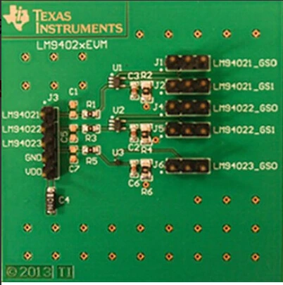 

LM9402XEVM: evaluation module for multi gain analog temperature sensor