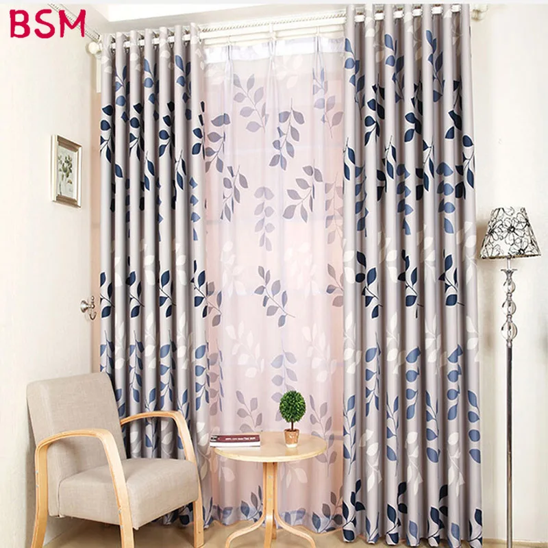 

Pastoral American Style Olive Leaves Blackout Curtains For Living Room Curtains Modern Printing For Bedroom Window AWB0375