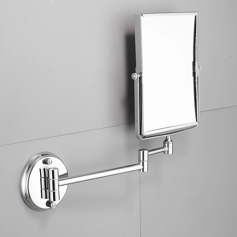 Ванная комната зеркала Нержавеющая сталь квадратный раскладной Make Up зеркала 3x увеличительное двойной удлинитель 2-лицевая сторона косметическое зеркало