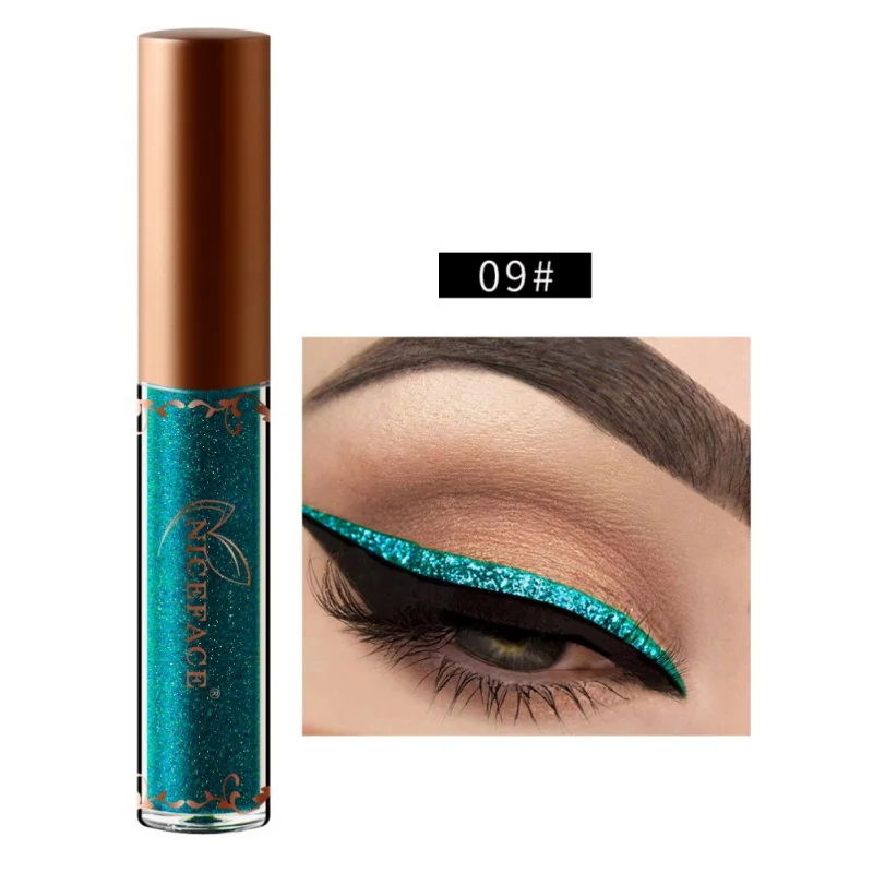 12 Цвет Metallic Eyeliner сделать UpLiner пигментированные Серебряный Блеск Shimmer макияж жидкая подводка Сияющий Косметическая Maqiagem