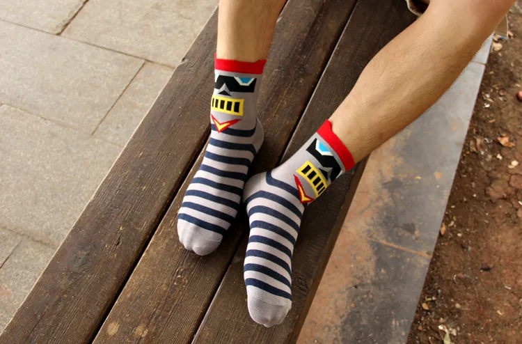 Пара модных носков унисекс в стиле Харадзюку хлопковые носки с 3D рисунком Мстителей, автомобилей, людей забавные носки с супергероями