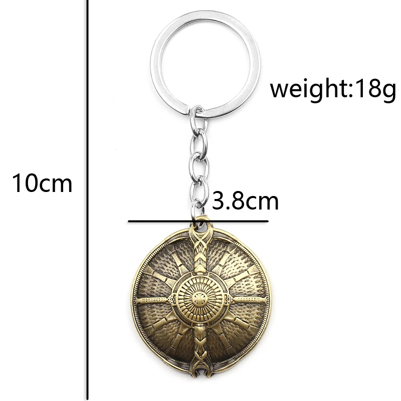 

Game Jewelry God of War 4 Leviathan Key Chain Metal Keyrings Kratos Guardian Shield Ice Axe Charm Pendant llaveros Car Keychain