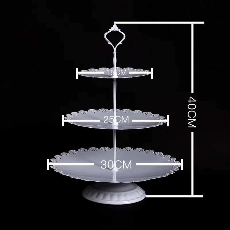 1 шт. набор украшения кристалл 3 металлическая подставка кекс золотой белый розовый подставка для тортов на день рождения - Цвет: White Thin Disk