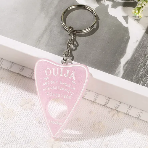 1 шт. Ouija planchette блестящая смола брелок-Шарм Ouija брелок Ouija доска Брелок Сумочка талисманы для женщин - Цвет: glitter pink