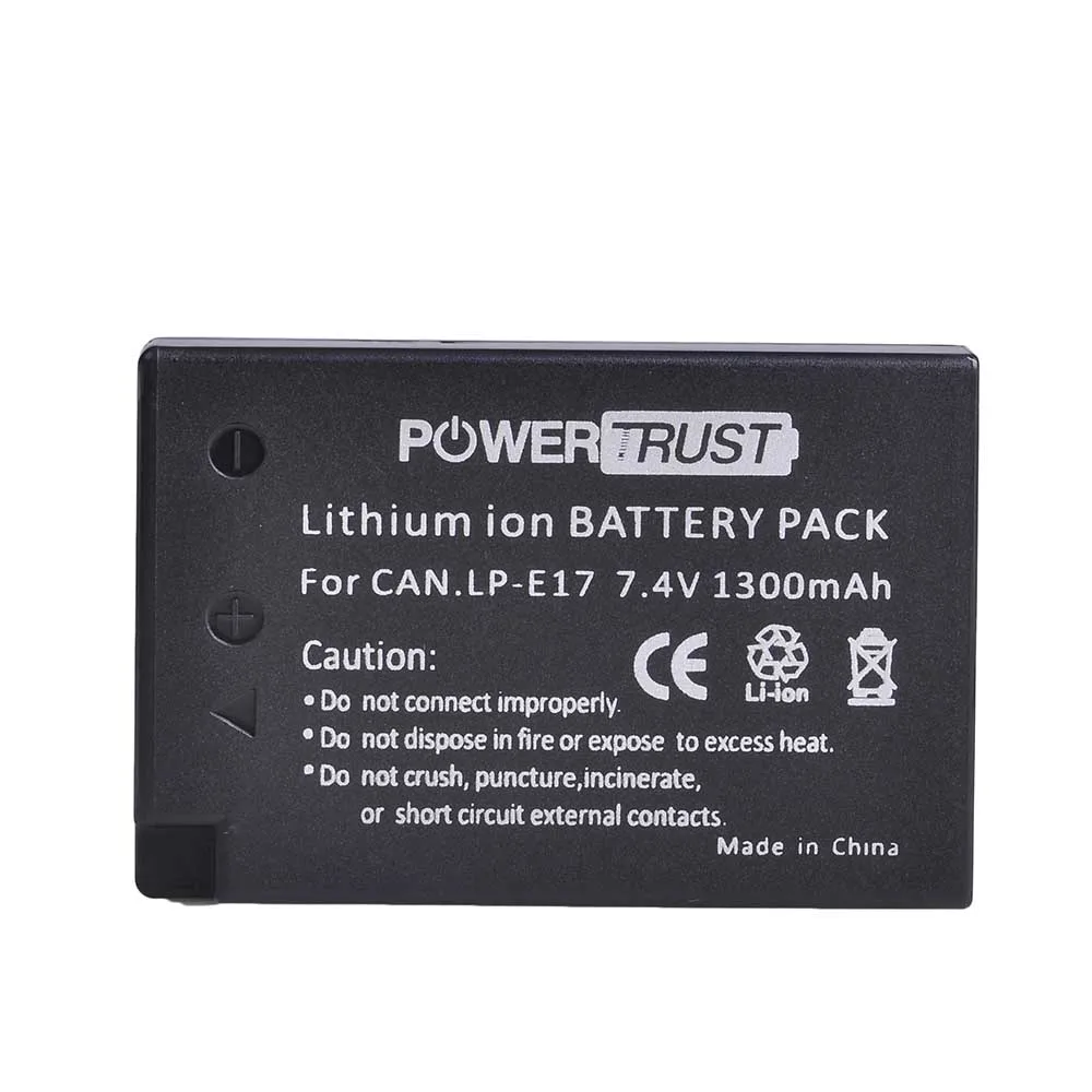 PowerTrust 2X LP-E17 LPE17 LP E17 батарея+ ЖК USB зарядное устройство с портом типа C для Canon EOS M3 M5 M6 Rebel T6i T7i EOS 77D 750D - Цвет: 1X Battery