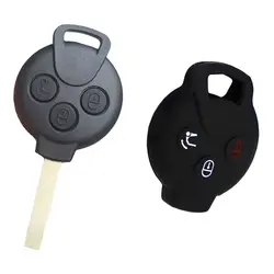 JEAZEA 3 кнопки силикона автомобиля Ключевые Случаи Remote Shell Защитная крышка для Mercedes Benz Smart Fortwo Forfour города купе родстер