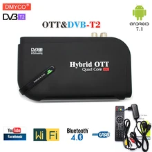 Hot sale mini android 7.1 tv box smart Quad Core OTT/DVB-T2 Wifi dvb-t2 tv tuner support Bluetooth youtube Satellite Receiver