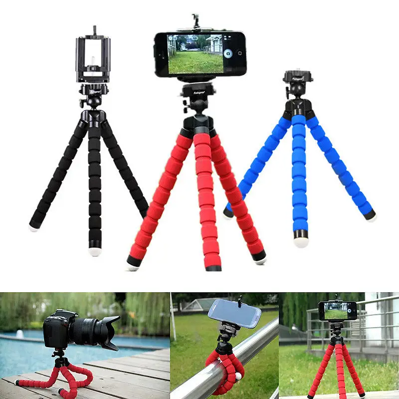 

Mini Portable Flexible Spong Adjustable Octopus Tripod Phone Holder Mount Monopod Bracket Stand For iPhone Samsung Sony