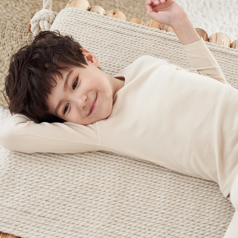 Buy THREEGUN KIDS Cotton Soft Thermal Underwear Kids Long Johns Boys Winter Solid Colors Children s Clothing Nightwear