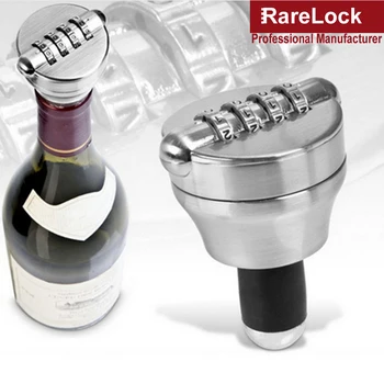 

Rarelock Red Wine Bottle Lock Combination Locks Costom Code Password Cork Bottle Stopper Preservation Device Safe Locks f