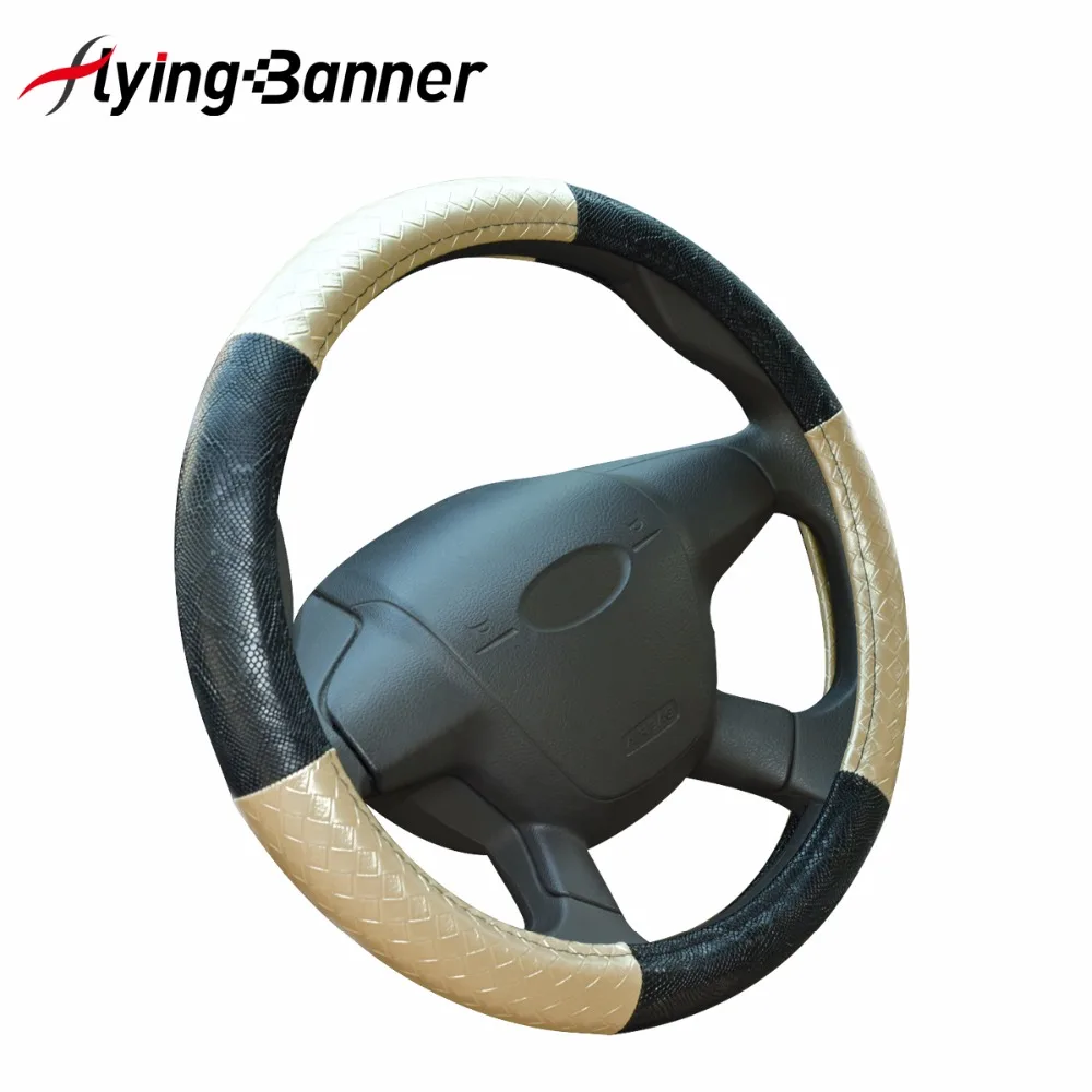 Luxury PU leather Steering Covers With Rubber Wheel Model 38CM Sports