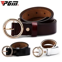 PGM корейский ремень в стиле гольфа женские декоративные часы с круглым ремешком на пуговицах спортивный пояс из воловьей кожи PD009