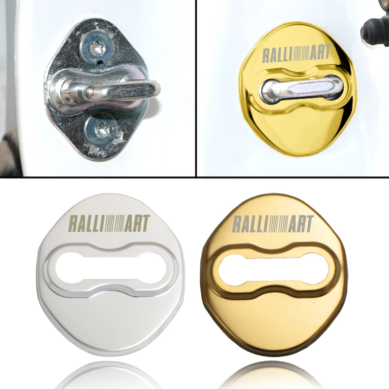 

Stainless Steel Door Lock Buckle Protection Protective Cover trim for Mitsubishi RalliArt l200 Lancer Car Accessories
