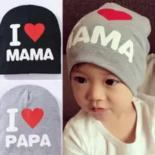 Детская шапка бини с надписью i love mama papa 2019|beanies for girls|children beaniebaby hats