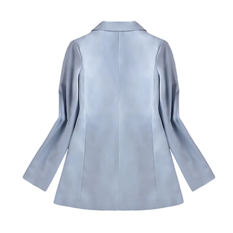 Spring 2019 Star Suit with The Same Suit, Cotton and Hemp Suit Jacket Women Jackets and Coats Button Notched Double Breasted