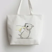 Пальчиковые кошачьи сюжеты из японского аниме сумка хозяйственная сумка с изображением мультипликационных героев школьная сумка многоразовая шоппер продуктовая сумка AN194