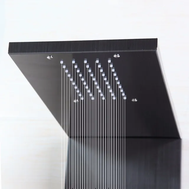Nickel foncé brosse colonne de douche mural douche à main baignoire bec – Image 5