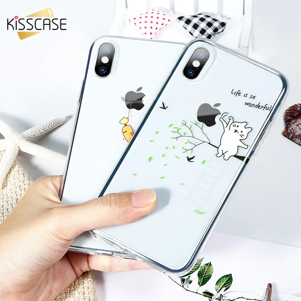 Мягкий чехол KISSCASE с животным узором для iPhone 6 Plus 6S 7 8 XR XS Max X 5S Capinhas Coque Bag | Мобильные