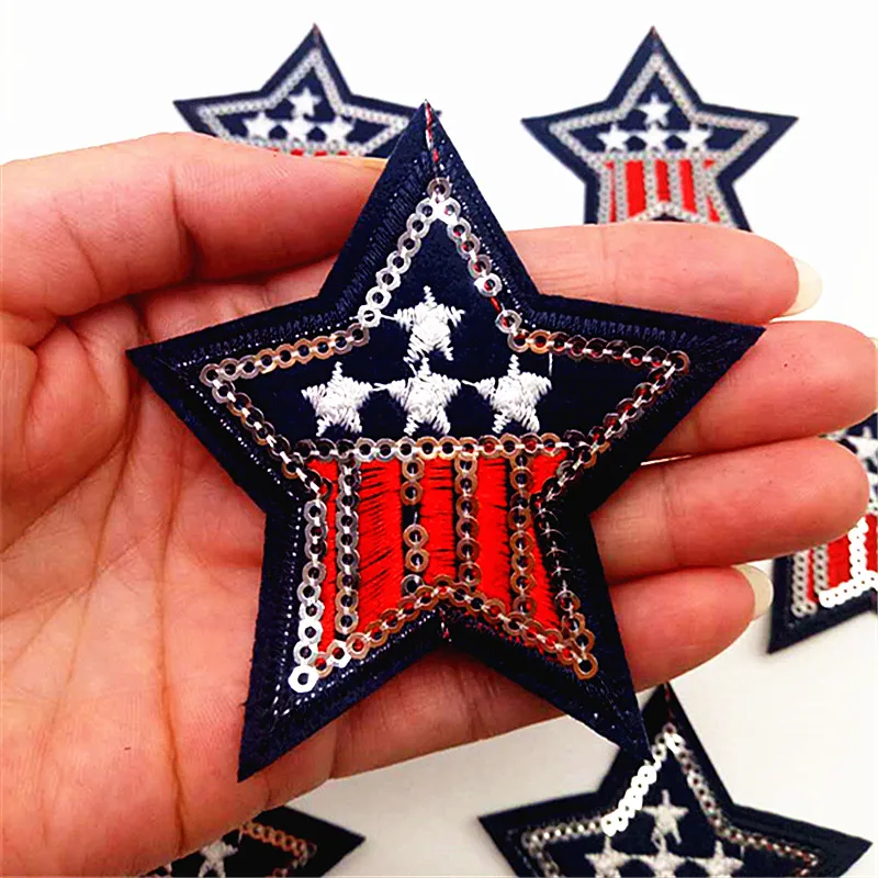 10Pcs Special Star Sequins Patches For Clothing Iron On Patch Embroidered Appliques DIY Apparel Sewing Stickers Badges | Дом и сад
