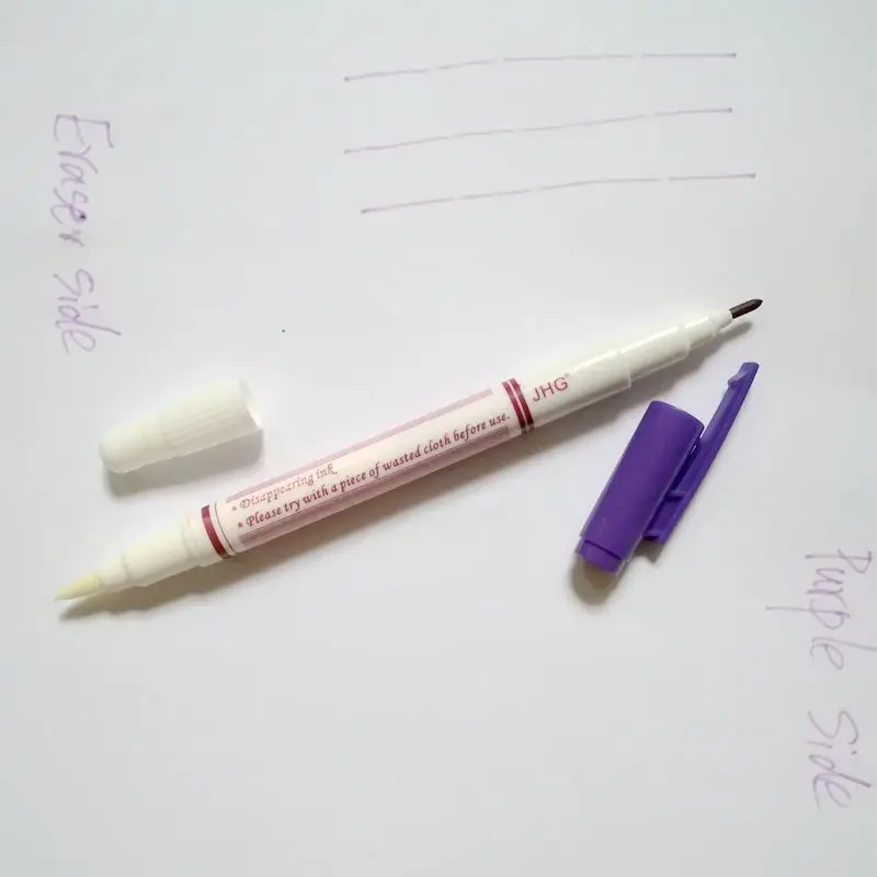 JHG Two Side Erasable Pen Water Soluble Marker Pen For Fabric Paint Invisilbe Ink Pen Replace Tailor's Chalk Marker Stitch Pen6