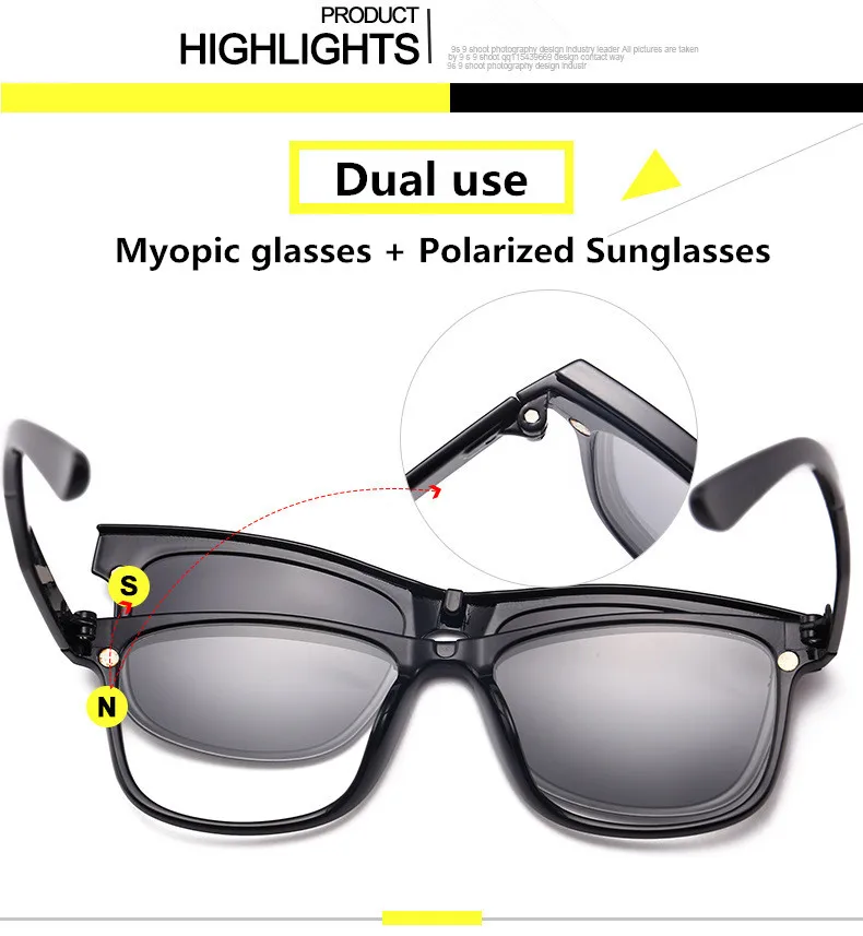 Мужские поляризованные солнцезащитные очки с клипсой|mirrored clip on sunglasses|clip