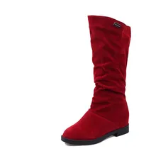 Г. Осенне-зимние сапоги замшевые сапоги высокие сапоги на плоской подошве с плоской подошвой пикантные сапоги